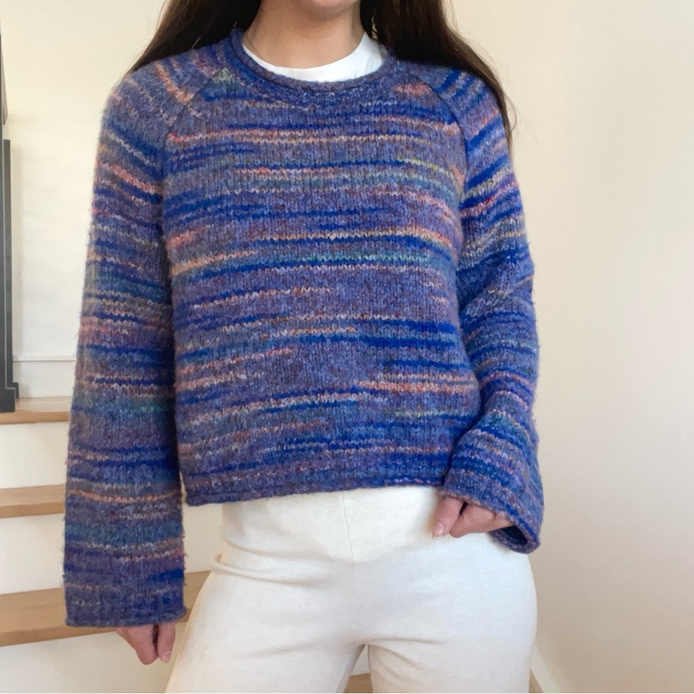 Madewell Space Dyed Kersdale Y2K Colorful Knit Wool Blend Pullover Sweater Small